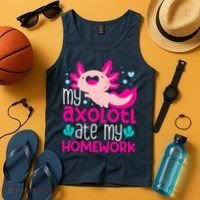 My Axolotl Ate My Homework | Gimmick | Kawaii | Axolotl Tank Top thumb 4