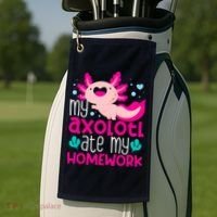 My Axolotl Ate My Homework | Gimmick | Kawaii | Axolotl Golf Towel thumb 2