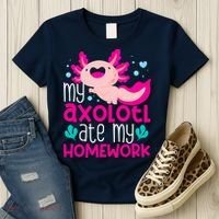 My Axolotl Ate My Homework | Gimmick | Kawaii | Axolotl Women's T-Shirt thumb 3