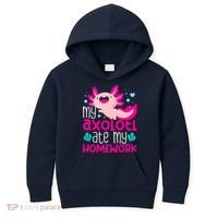 My Axolotl Ate My Homework | Gimmick | Kawaii | Axolotl Kids Hoodie thumb 0