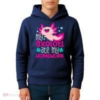 My Axolotl Ate My Homework | Gimmick | Kawaii | Axolotl Kids Hoodie thumb 4
