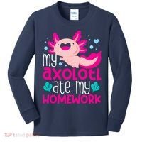 My Axolotl Ate My Homework | Gimmick | Kawaii | Axolotl Kids Long Sleeve Shirt thumb 0