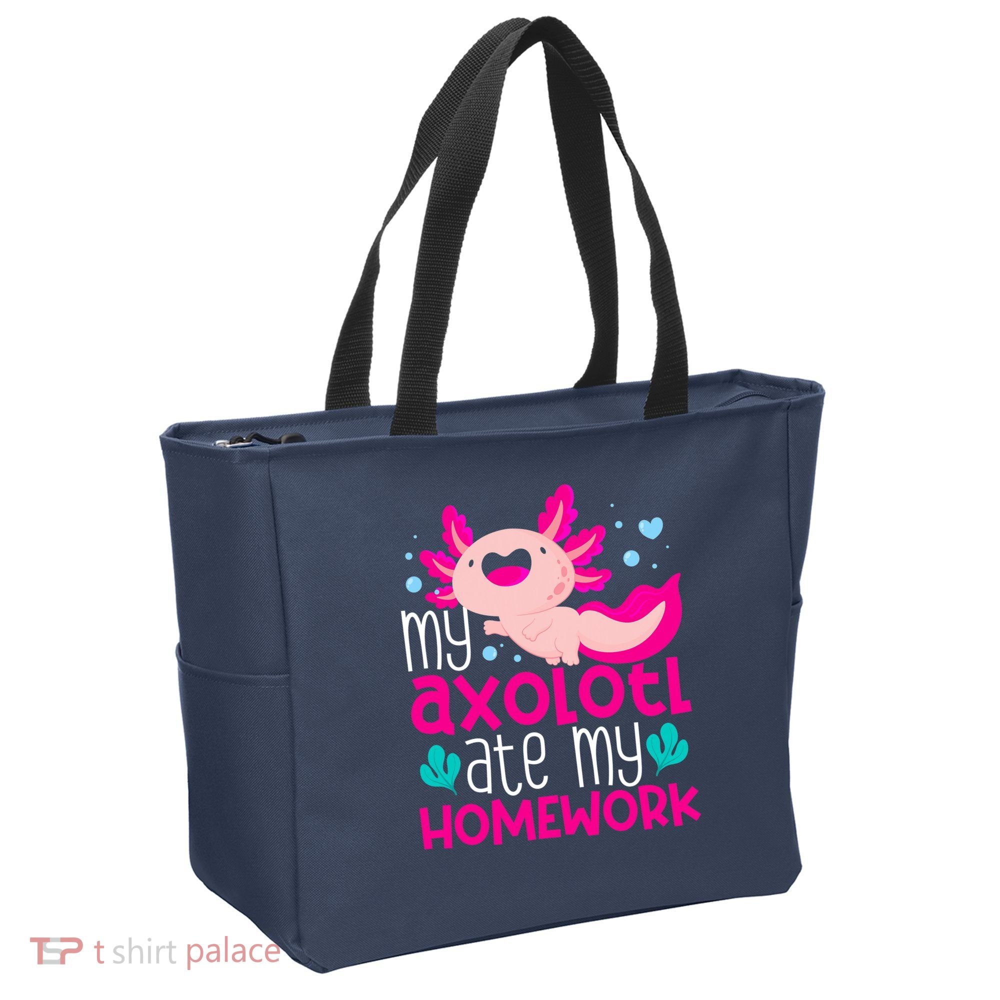 My Axolotl Ate My Homework | Gimmick | Kawaii | Axolotl Tote Bag