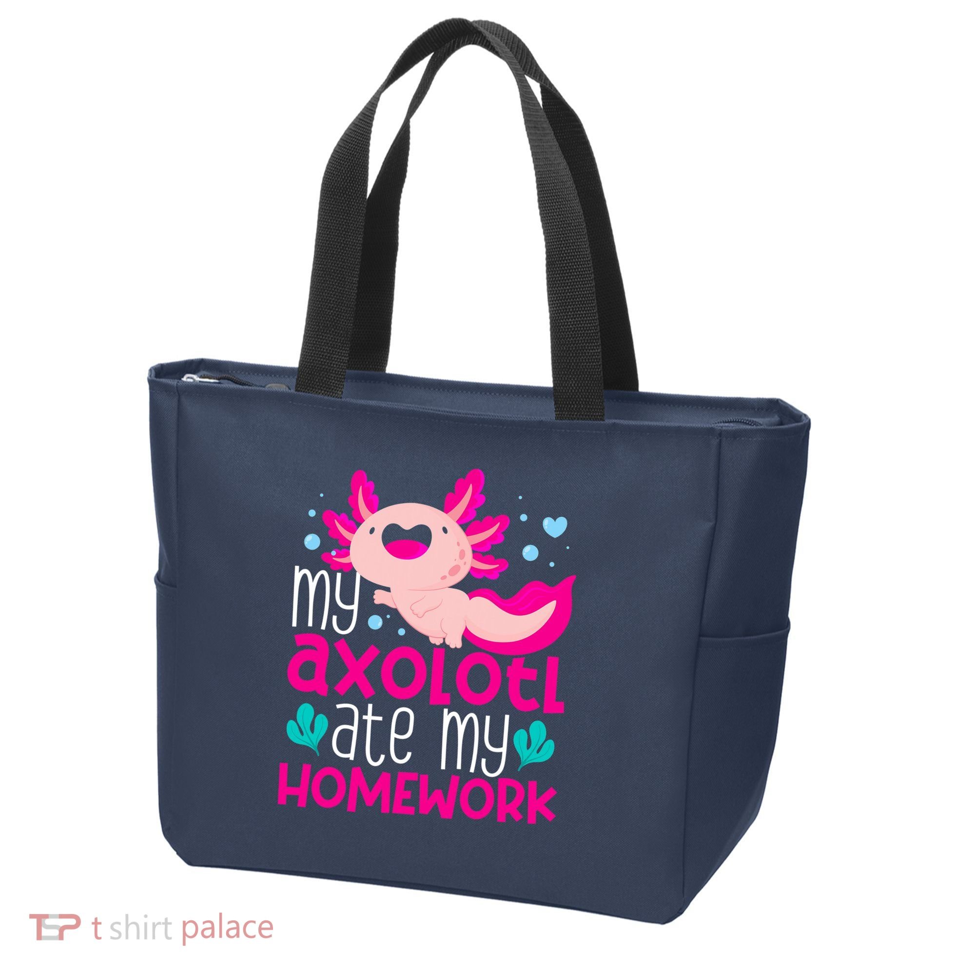 My Axolotl Ate My Homework | Gimmick | Kawaii | Axolotl Tote Bag