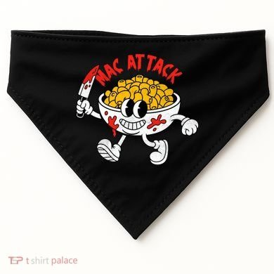 Mac Attack And Cheese Funny Food Meme USA-Made Doggie Bandana