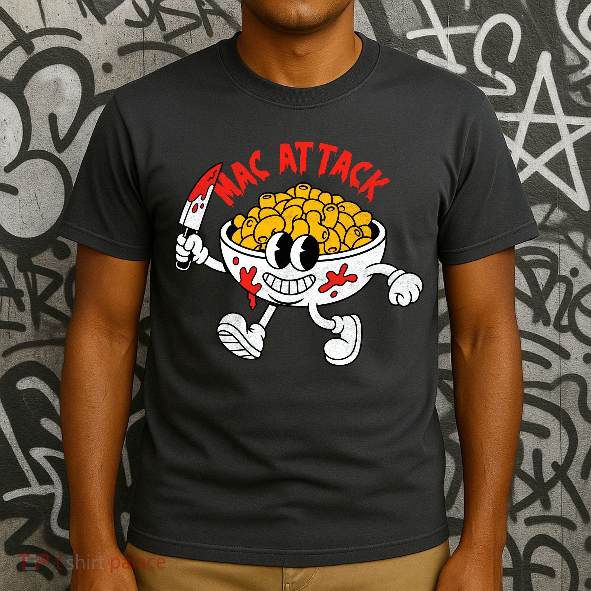 Mac Attack And Cheese Funny Food Meme T-Shirt