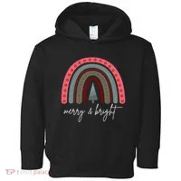 Merry And Bright Rainbow Holiday Toddler Hoodie thumb 0