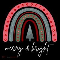 Merry And Bright Rainbow Holiday Toddler Hoodie thumb 2