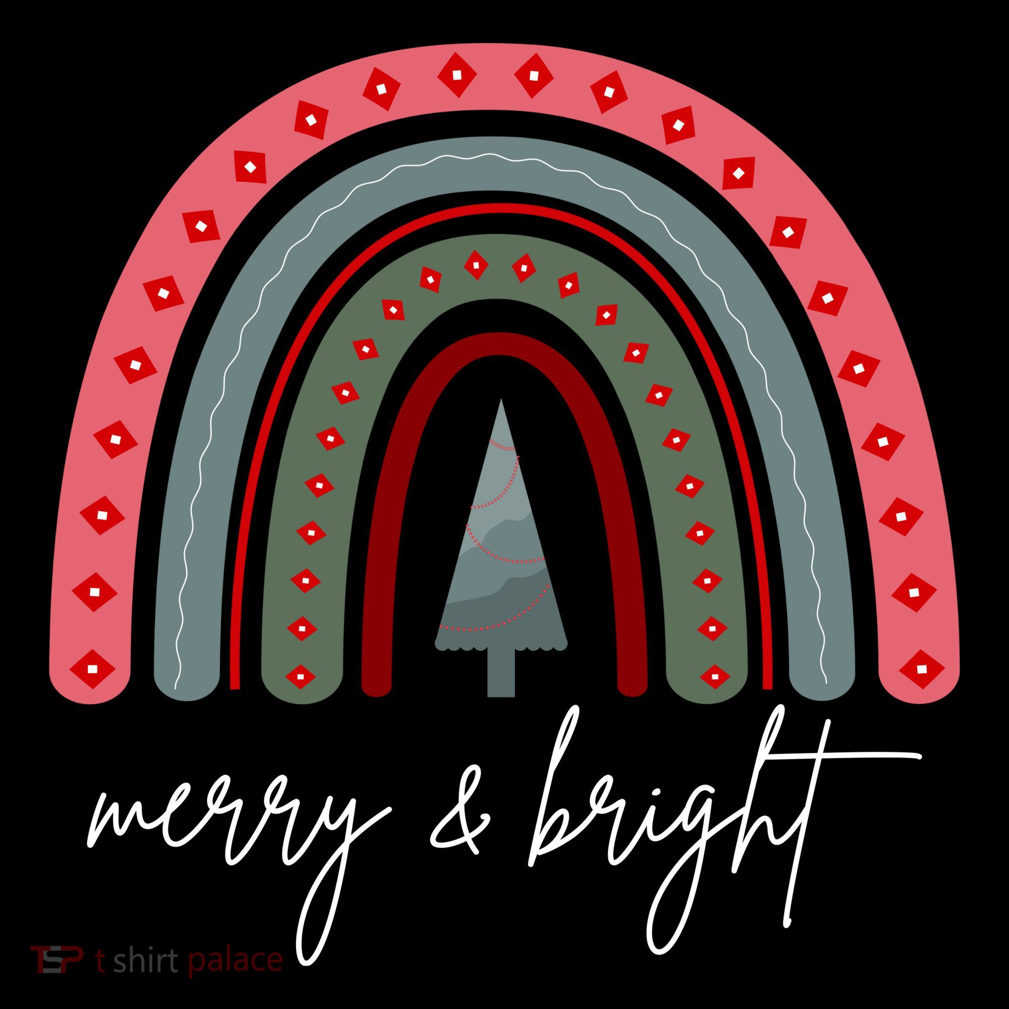 Merry And Bright Rainbow Holiday Toddler Hoodie