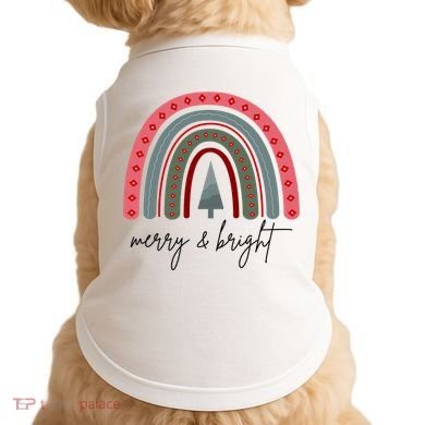 Merry And Bright Rainbow Holiday Doggie Tank