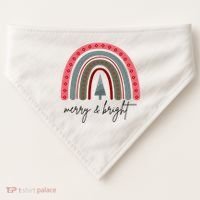 Merry And Bright Rainbow Holiday USA-Made Doggie Bandana thumb 0