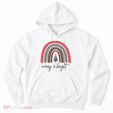 Merry And Bright Rainbow Holiday Hoodie