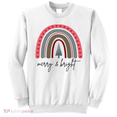 Merry And Bright Rainbow Holiday Sweatshirt