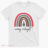 Merry And Bright Rainbow Holiday T-Shirt thumb 0