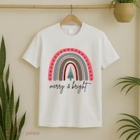 Merry And Bright Rainbow Holiday T-Shirt thumb 2
