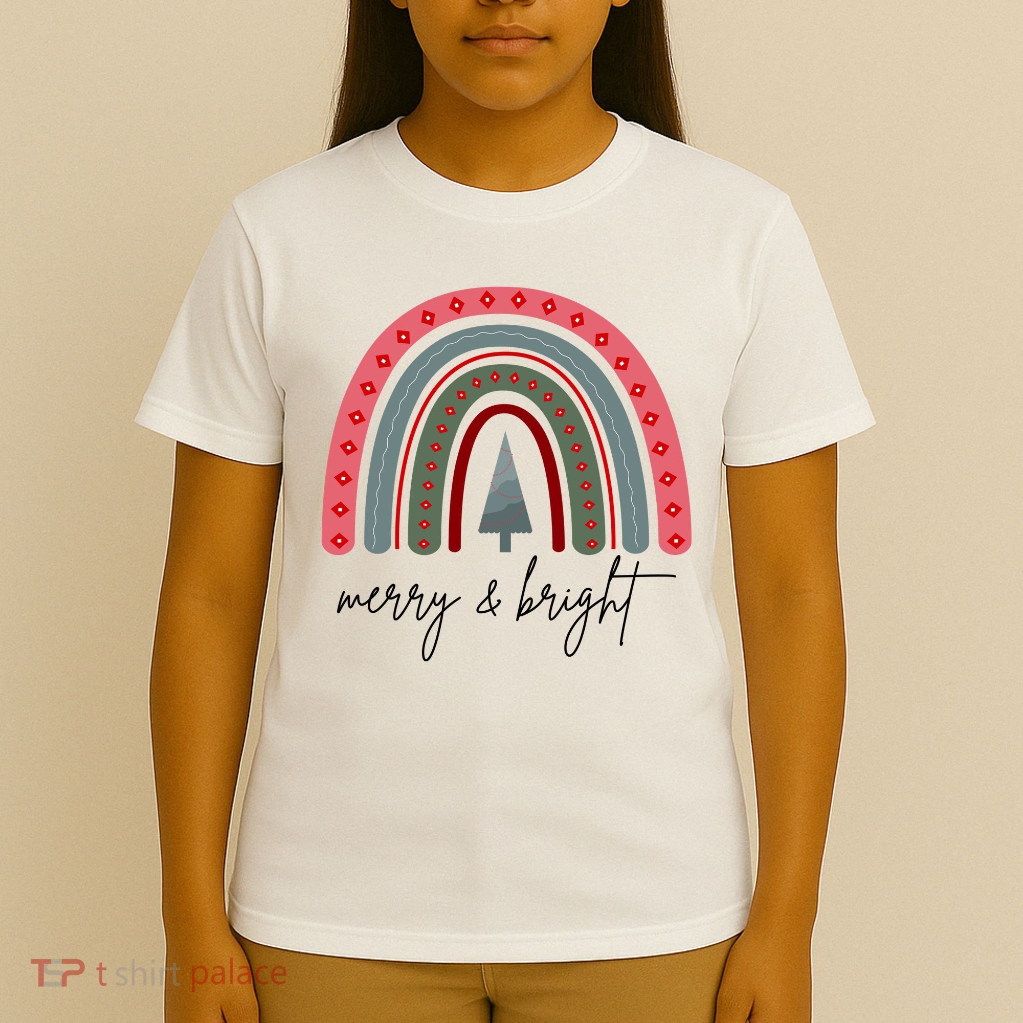 Merry And Bright Rainbow Holiday T-Shirt