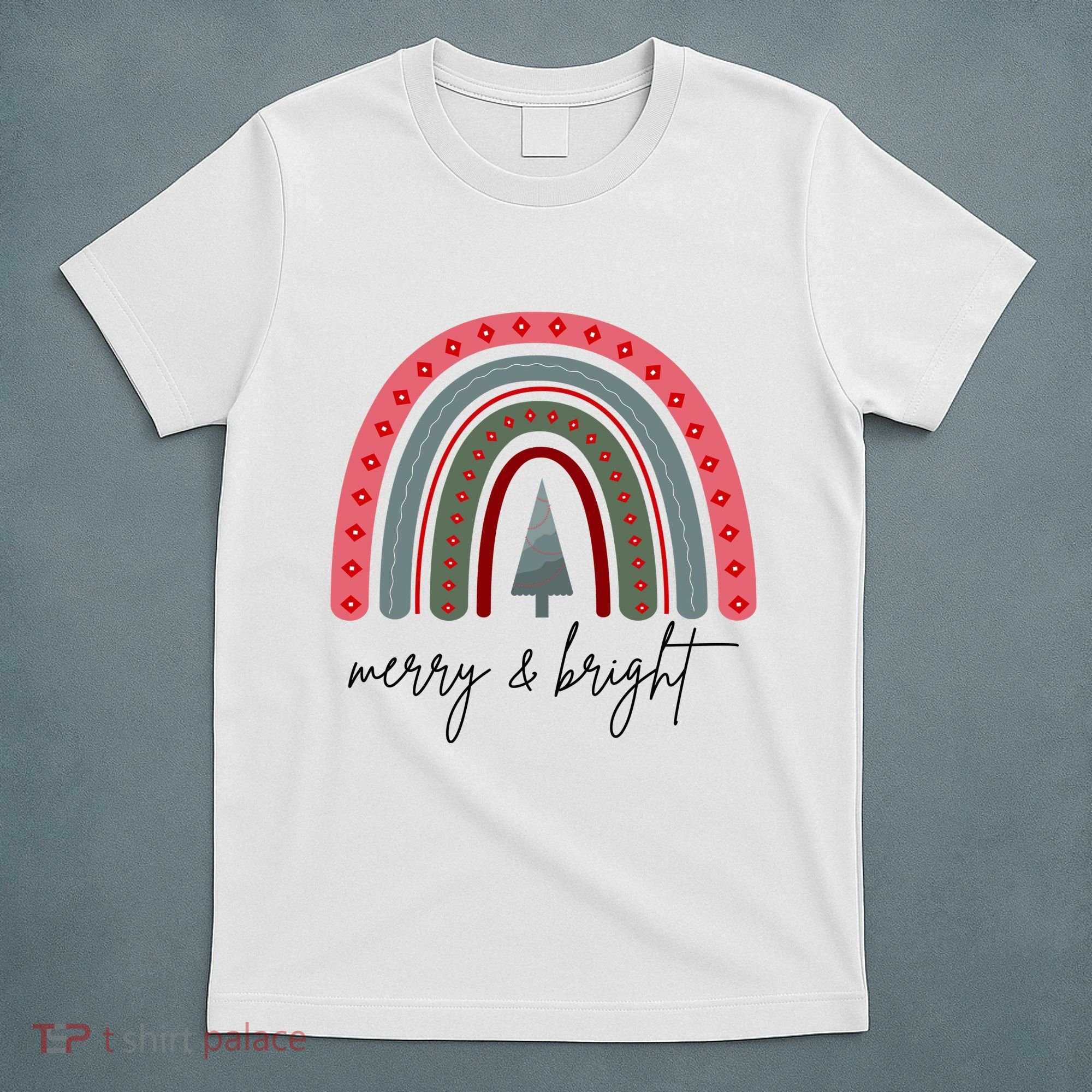 Merry And Bright Rainbow Holiday T-Shirt