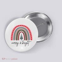 Merry And Bright Rainbow Holiday Button thumb 0