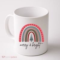 Merry And Bright Rainbow Holiday Coffee Mug thumb 0