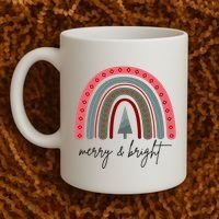 Merry And Bright Rainbow Holiday Coffee Mug thumb 2
