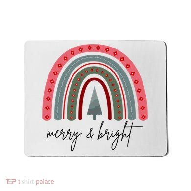 Merry And Bright Rainbow Holiday Mousepad