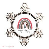 Merry And Bright Rainbow Holiday Ornament thumb 0