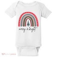 Merry And Bright Rainbow Holiday Baby Bodysuit thumb 0