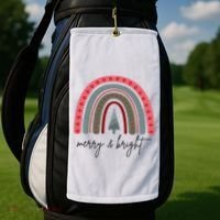 Merry And Bright Rainbow Holiday Golf Towel thumb 2