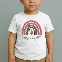 Merry And Bright Rainbow Holiday Toddler T-Shirt thumb 2