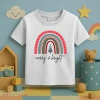 Merry And Bright Rainbow Holiday Toddler T-Shirt thumb 3