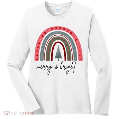 Merry And Bright Rainbow Holiday Women's Long Sleeve Shirt