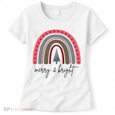 Merry And Bright Rainbow Holiday Women's T-Shirt