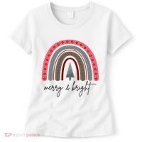Merry And Bright Rainbow Holiday Women's T-Shirt thumb 0