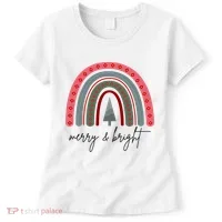 Merry And Bright Rainbow Holiday Women's T-Shirt thumb 0