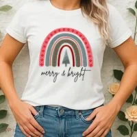 Merry And Bright Rainbow Holiday Women's T-Shirt thumb 2