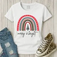 Merry And Bright Rainbow Holiday Women's T-Shirt thumb 3