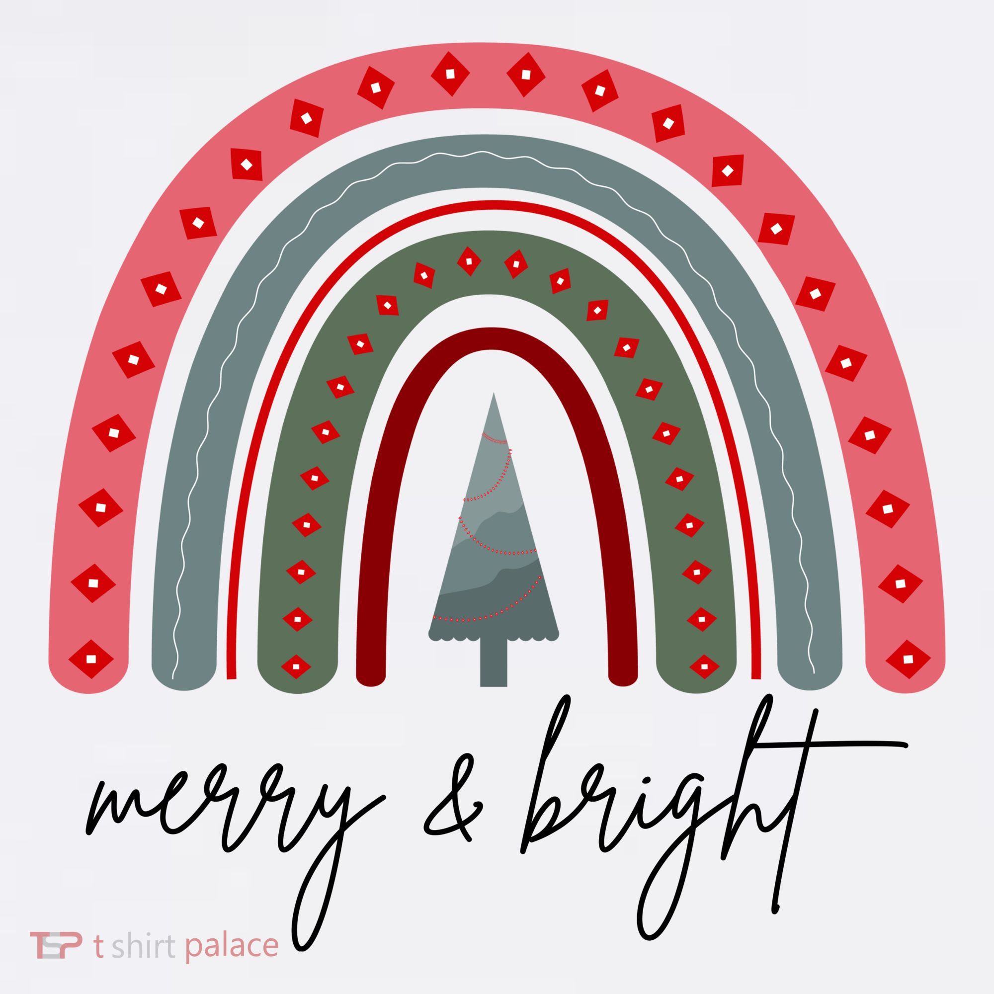 Merry And Bright Rainbow Holiday Women's T-Shirt