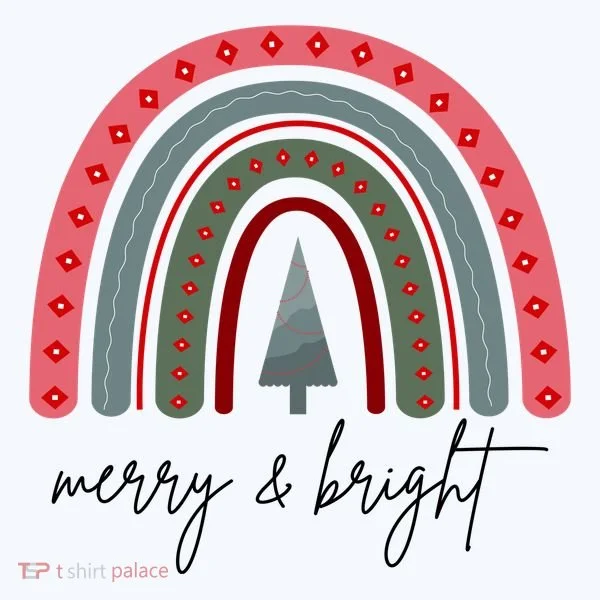 Merry And Bright Rainbow Holiday Women's T-Shirt
