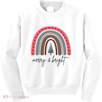 Merry And Bright Rainbow Holiday Kids Sweatshirt thumb 0