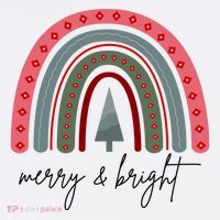 Merry And Bright Rainbow Holiday Kids T-Shirt thumb 4
