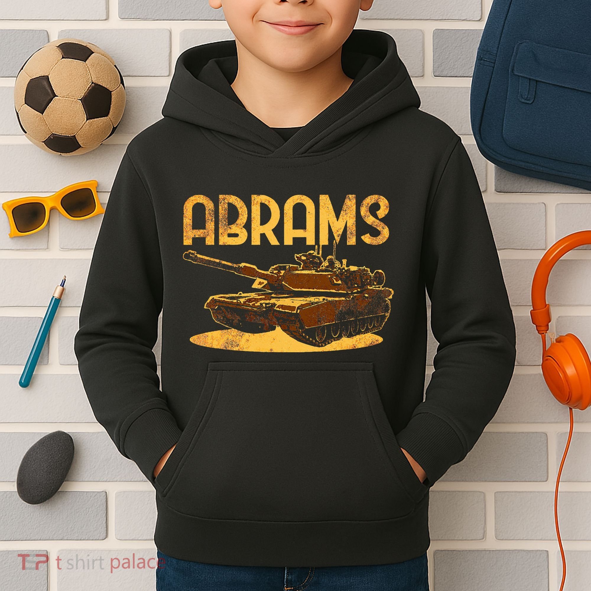 M1 Abrams Battle Tank Usa America American Military Kids Hoodie