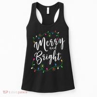 Merry and Bright Christmas Lights Xmas Holiday Family Match Women's Tank Top thumb 0