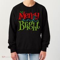 Merry And Bright Christmas Holiday Festive Women's Sweatshirt thumb 0