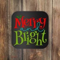 Merry And Bright Christmas Holiday Festive Coaster thumb 0