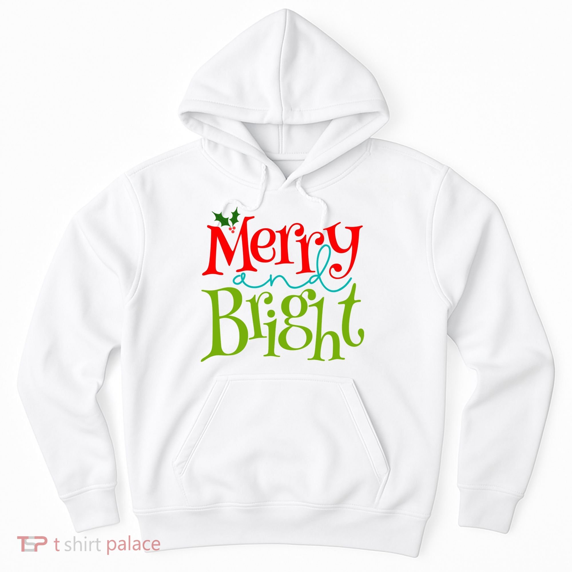 Merry And Bright Christmas Holiday Festive Hoodie