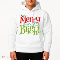Merry And Bright Christmas Holiday Festive Hoodie thumb 2