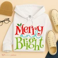 Merry And Bright Christmas Holiday Festive Hoodie thumb 4