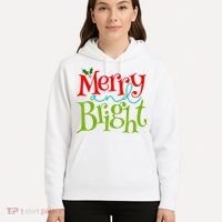 Merry And Bright Christmas Holiday Festive Hoodie thumb 5