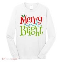 Merry And Bright Christmas Holiday Festive Long Sleeve Shirt thumb 0