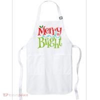 Merry And Bright Christmas Holiday Festive Apron thumb 0